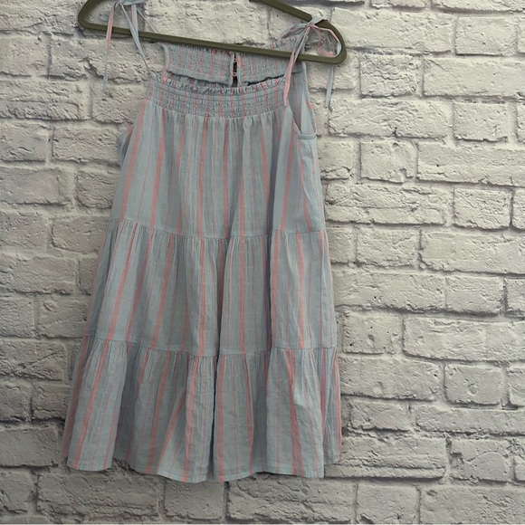 Maeve by antroplogie Gauzy Tiered Tunic Tank Flowy Striped women’s Top Blue - Picture 8 of 13